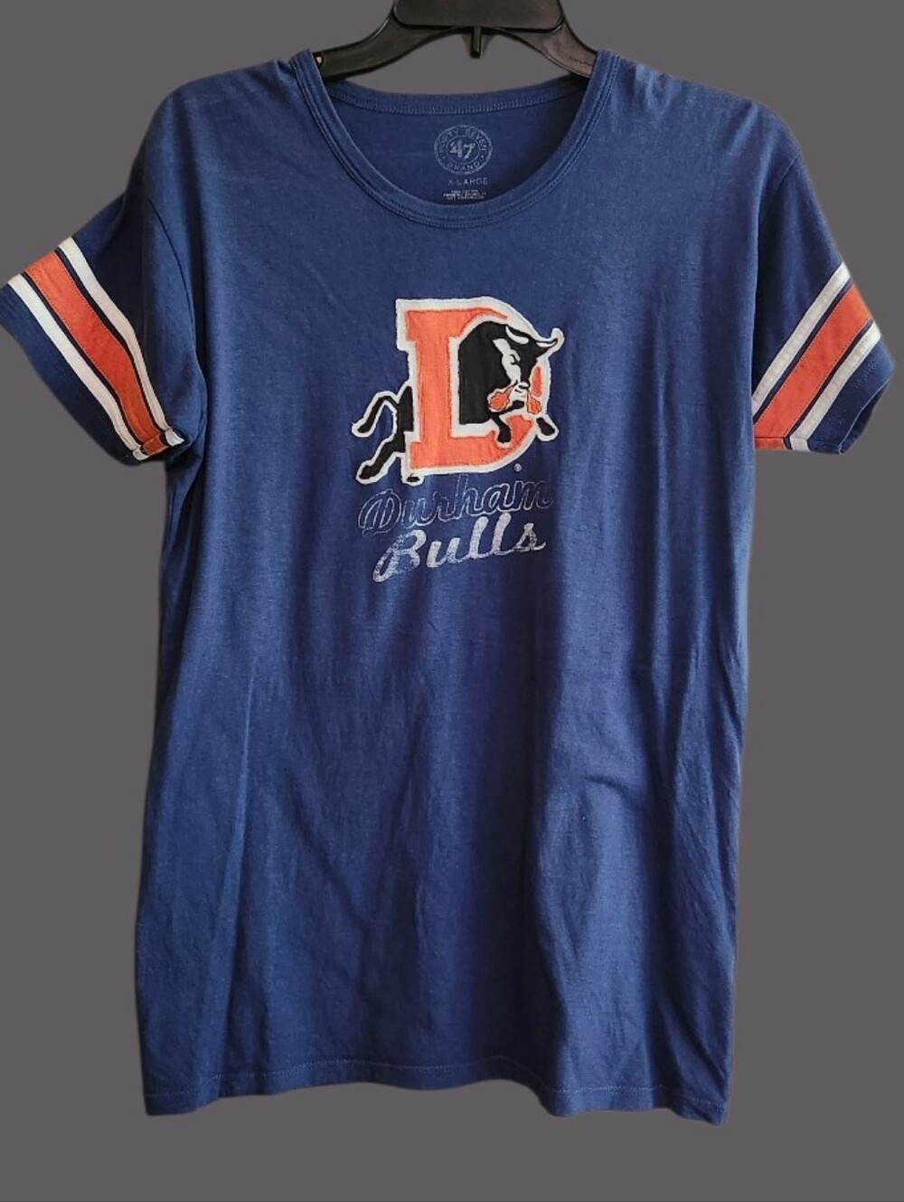 47 Brand Durham Bulls Minor League Baseball Blue Crewneck T-Shirt